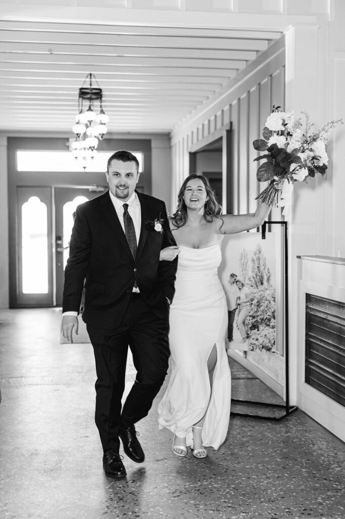 Madison and Jaxon making their grand entrance into the reception at Mill Pond Event Center in Kalkaska, Michigan.
